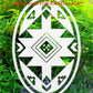 Native Oval Static Cling Window Decal - White w/Clear Design