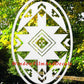 Native Oval Static Cling Window Decal - White w/Clear Design