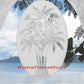 Palm Leaves Frosted Static Cling Window Film Decal Corners (Set of 2)