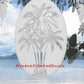 Palm Leaves Reversed Static Cling Window Film Decal Corners (Set of 2)