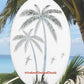 Palm Trees Oval Static Cling Window Decal Right Leaning - White w/Clear Design
