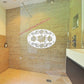 Rose Garland Oval Static Cling Window Decal - White with Clear Design
