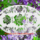 Rose Garland Oval Static Cling Window Decal - White with Clear Design