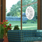 Roses Oval Static Cling Window Decal - White w/Clear Design
