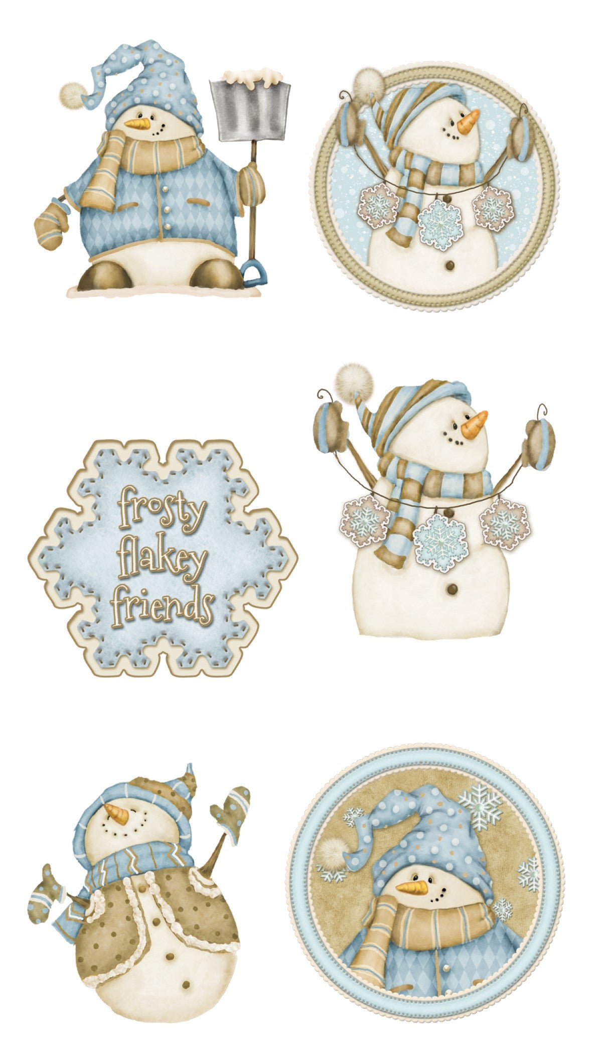 Happy Snowmen Peel and Stick Wall Decals