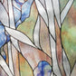 Blue Iris Stained Glass Privacy Static Cling Window Film 24" x 36"