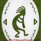 Kokopelli Left Oval Static Cling Window Decal 10.5" x 16" - White w/ Clear Design