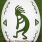 Kokopelli Right Oval Static Cling Window Decal - White w/ Clear Design