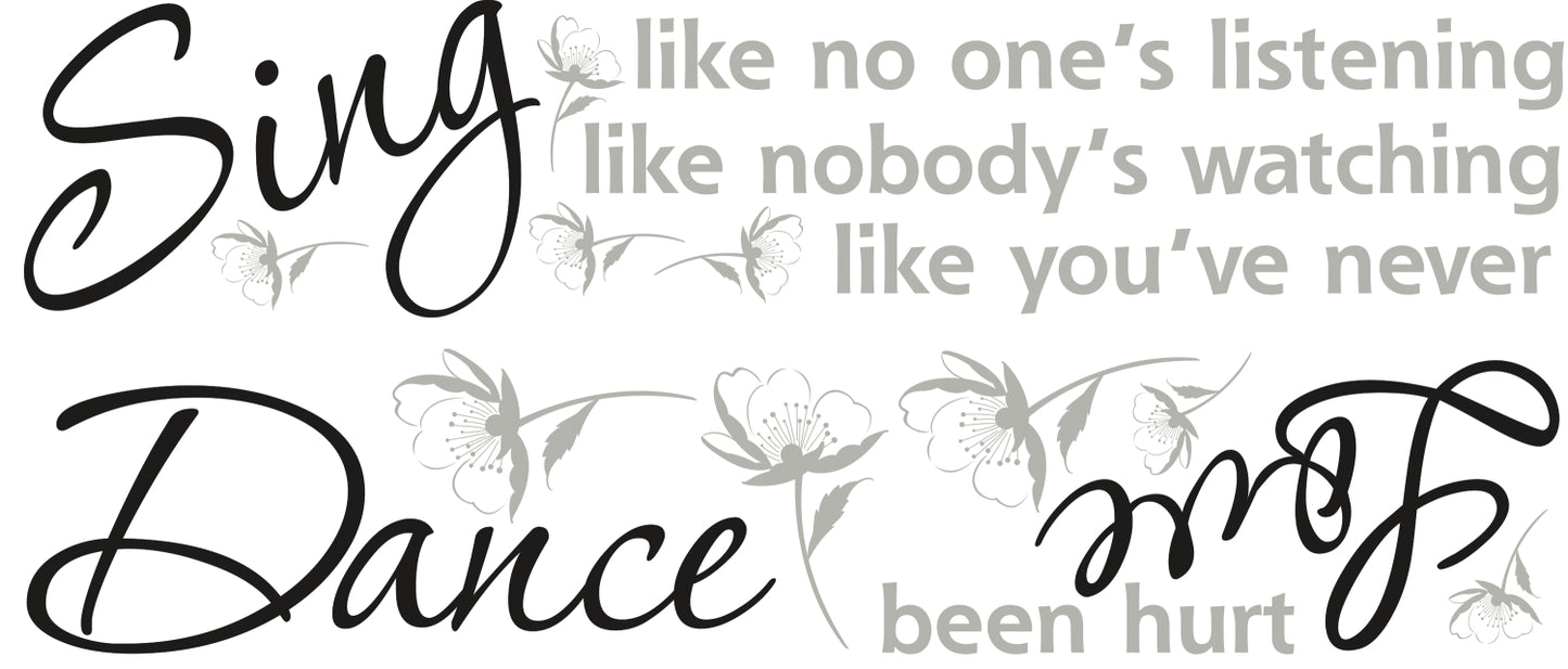 Dance Sing Love Peel and Stick Wall Decals