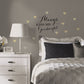 Always Kiss Me Goodnight Quote with Gold Hearts Peel and Stick Wall Decals