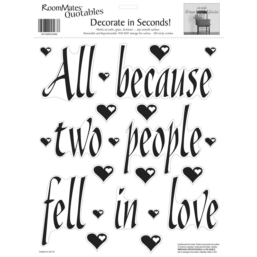 All Because Two People Fell in Love Peel and Stick Wall Decals