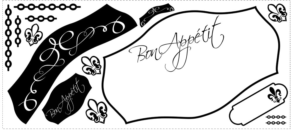 Bon Appetit Dry Erase Board Giant Peel and Stick Wall Decal