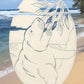 Manatee Bust Oval Static Cling Window Decal 8" x 12" - White w/Clear Design