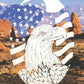 Flag and Eagle Oval Static Cling Window Decal - White w/Clear Design