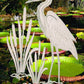 Egret & Cattails Right Oval Static Cling Window Decal - (Rev) Clear w/ White Design