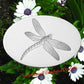 Dragonfly Oval Static Cling Window Decal 6" x 4" - White w/Clear Design