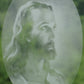 Jesus Christ Oval Static Cling Window Decal - White w/Clear Design